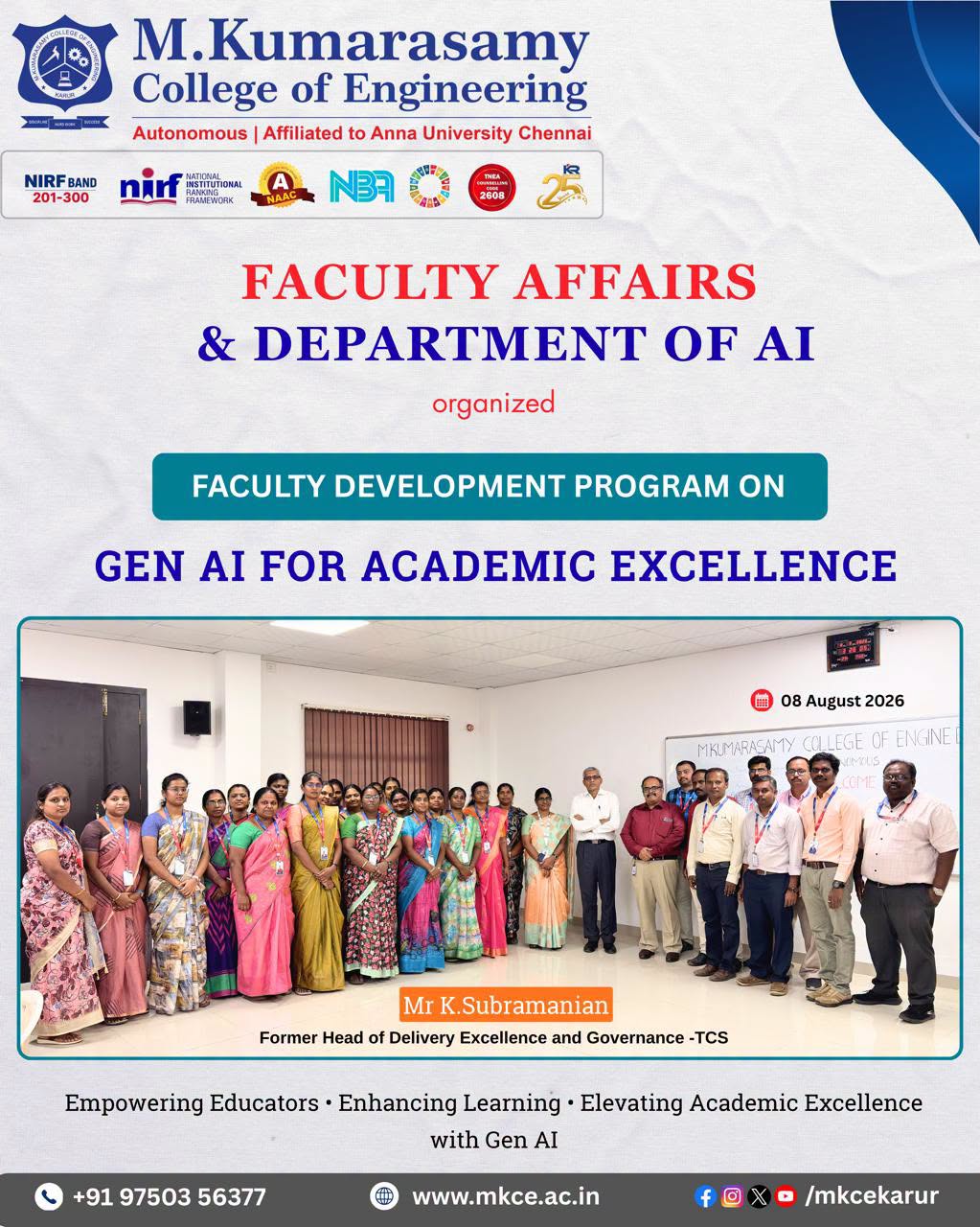 GEN AI FOR ACADEMIC EXCELLENCE | Faculty Development Programme